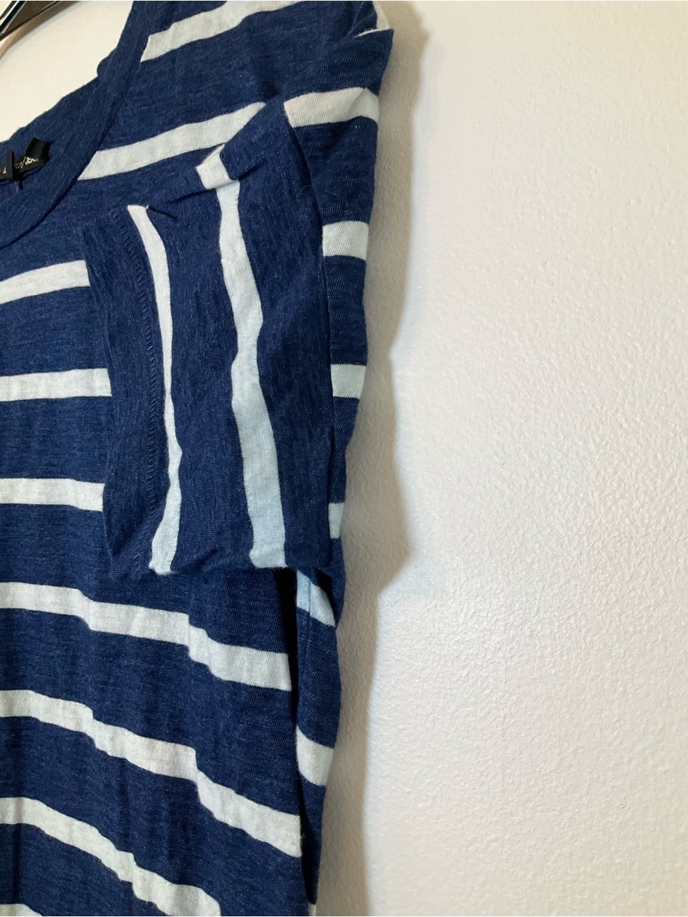 Rag & Bone Jean Striped Crop Tee XS Blue White Short Sleeve - Picture 4 of 7